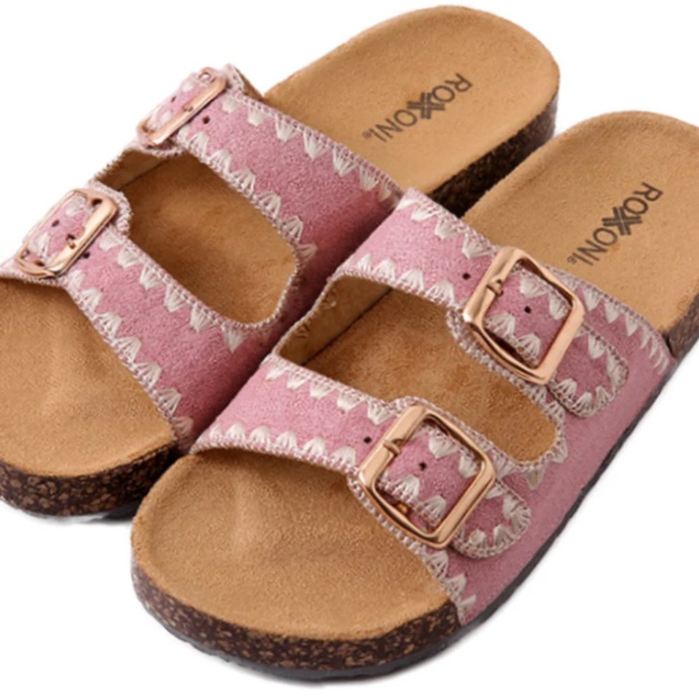 Pink Women's Sandals with Buckle Straps